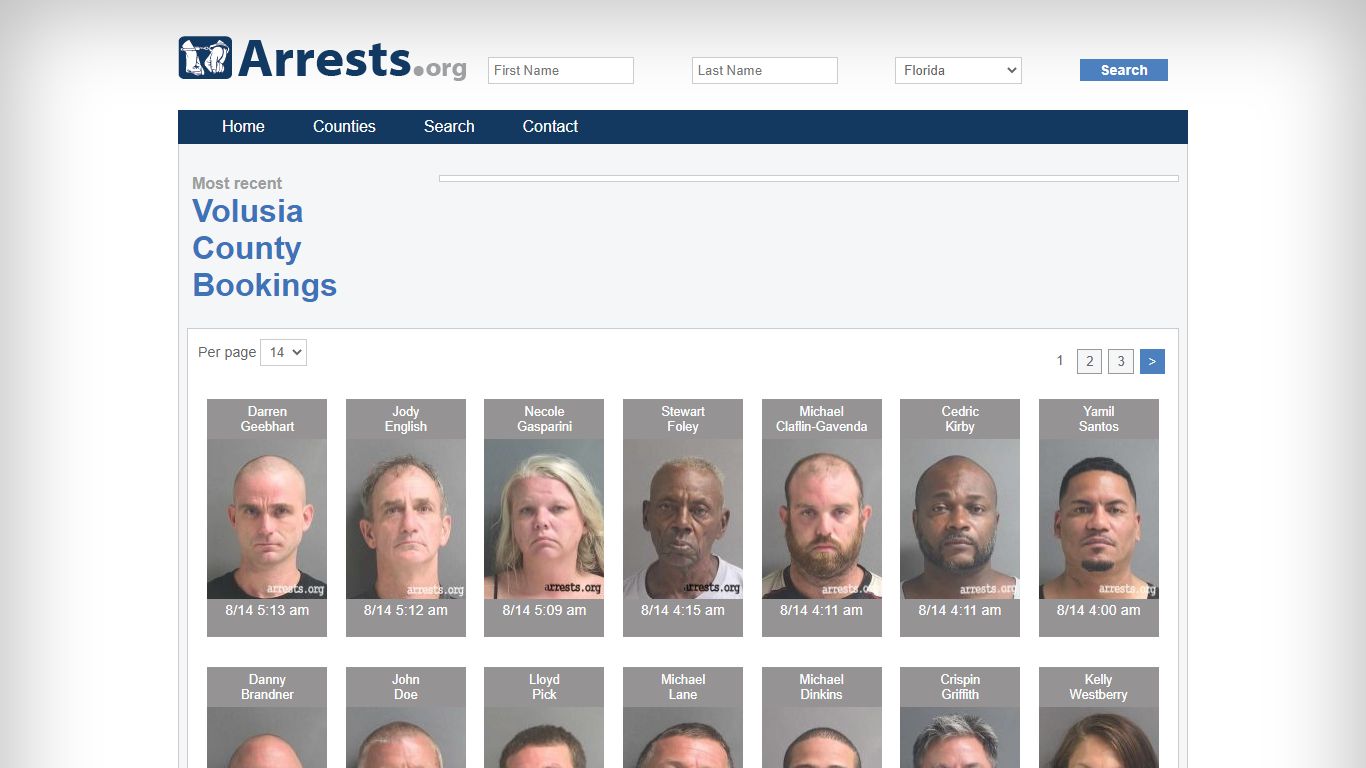 Volusia County Arrests and Inmate Search